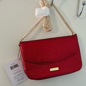 Jimmy Choo red glitter crossbody